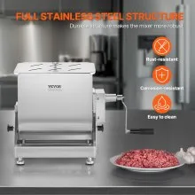 Manual Meat Mixer 30L Tilt Tank Mixing Max 30LB for Meat Sausage Mixer Machine