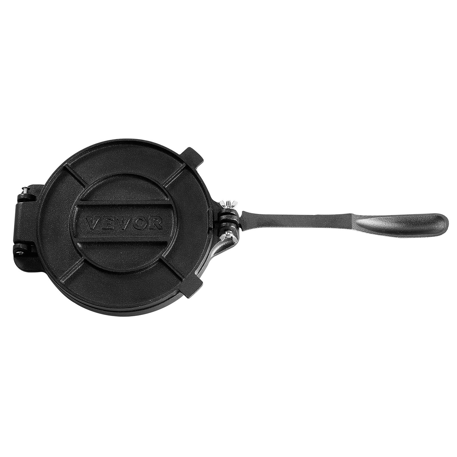VEVOR tortilla press with durable cast iron construction and ergonomic handle.