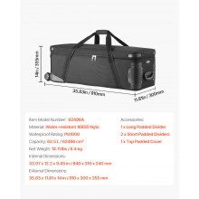 Studio Equipment Trolley Case 35.83 x 11.81 x 14 in Rolling Camera Carrying Bag