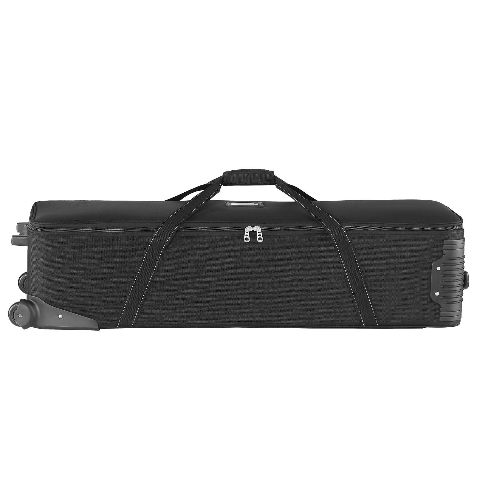 VEVOR Studio Equipment Trolley Case, 46.46 x 14.57 x 11.81 in / 118 x 37 x 30 cm, Rolling Camera Bag, Carrying Bag with Wheels Straps Padded Compartment Handle, for Light Stands, Tripods, Telescopes