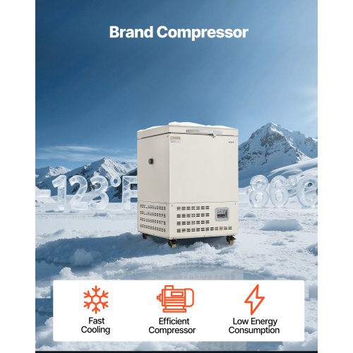 Ultra Low Temperature Freezer Lab Freezer 58 L −40 ℉ to −123 ℉ Adjustable Temp
