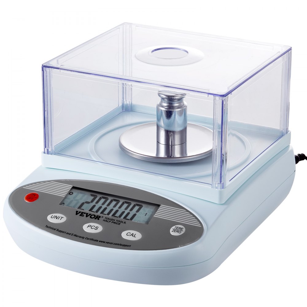 VEVOR Analytical Balance Lab Scale 500g x 0,001g 13 enheder med forrude LCD