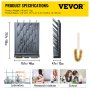 VEVOR Drying Rack for Lab 27 Pegs Lab Glassware Rack PP Material Glassware Drying Rack Wall-Mount/Free-Standing Detachable Pegs Lab Glass Drying Rack Gray Cleaning Frame for School Laboratory