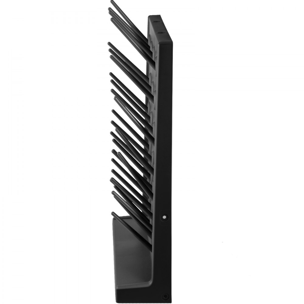 VEVOR Drying Rack for Lab Glassware Rack PP Material Glassware Drying Rack Wall-Mount/Free-Standing Detachable Pegs Lab Glass Drying Rack Black Cleaning Frame for School Laboratory Utensil (27 Pegs)