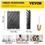 VEVOR Drying Rack for Lab Glassware Rack PP Material Glassware Drying Rack Wall-Mount/Free-Standing Detachable Pegs Lab Glass Drying Rack Black Cleaning Frame for School Laboratory Utensil (27 Pegs)