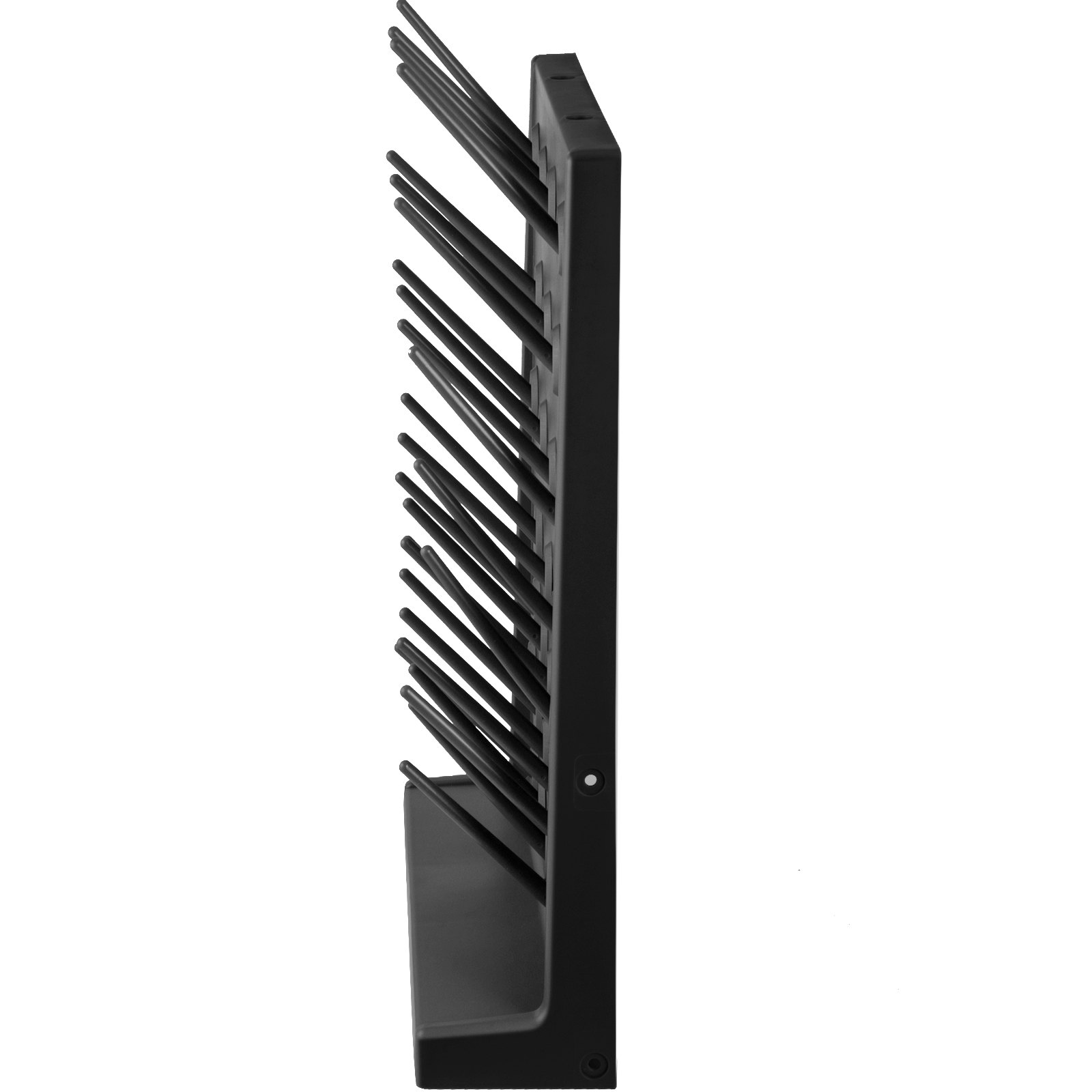 VEVOR Drying Rack for Lab Glassware Rack PP Material Glassware Drying Rack Wall-Mount/Free-Standing Detachable Pegs Lab Glass Drying Rack Black Cleaning Frame for School Laboratory Utensil (27 Pegs)