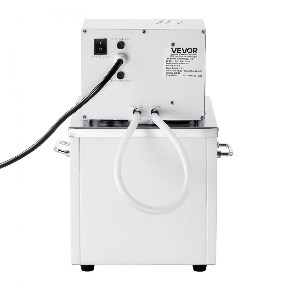 VEVOR Laboratory High-Temperature Circulating Oil Bath, Up to 300℃/572℉, 10 L Lab Constant Temperature Heating Tank, 0.1℃ High Precision, Internal and External Dual Circulation, for Laboratory