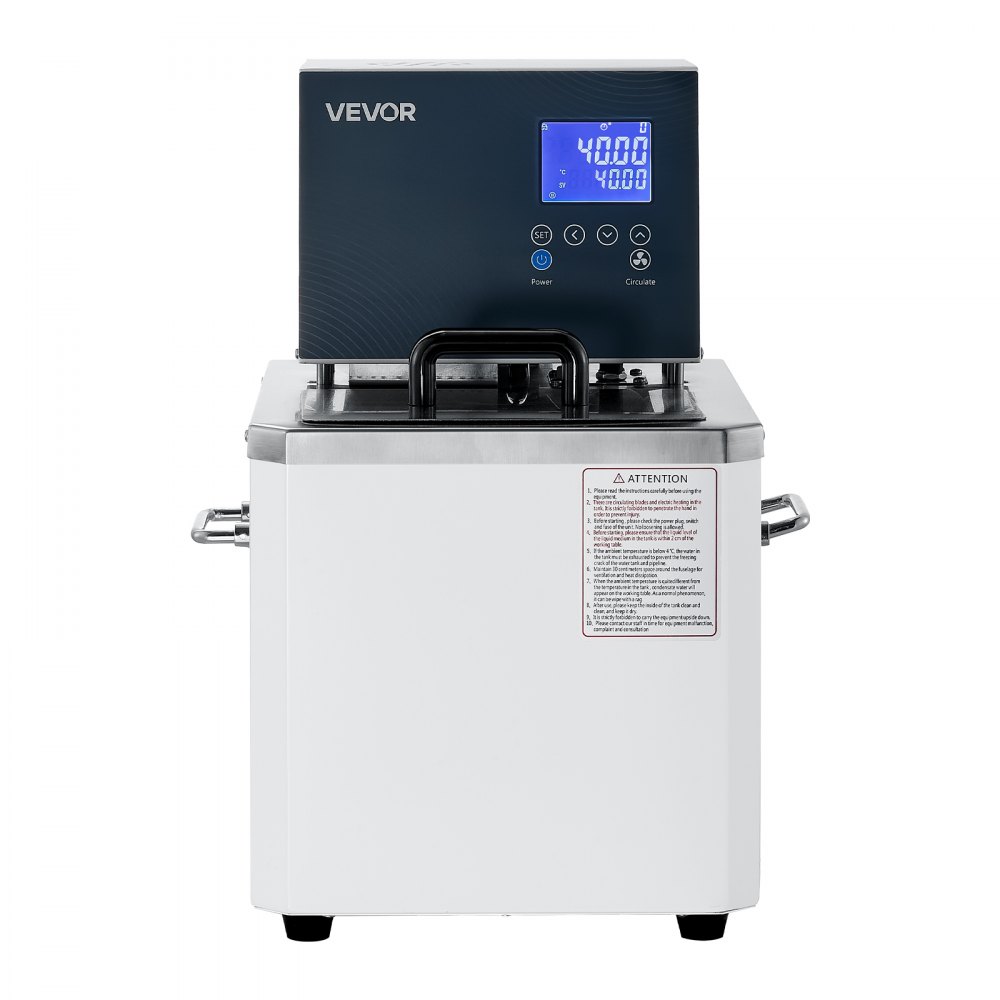 VEVOR Laboratory High-Temperature Circulating Oil Bath, Up to 300℃/572℉, 10 L Lab Constant Temperature Heating Tank, 0.1℃ High Precision, Internal and External Dual Circulation, for Laboratory