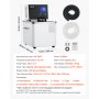 VEVOR Laboratory High-Temperature Circulating Oil Bath, Up to 300℃/572℉, 10 L Lab Constant Temperature Heating Tank, 0.1℃ High Precision, Internal and External Dual Circulation, for Laboratory