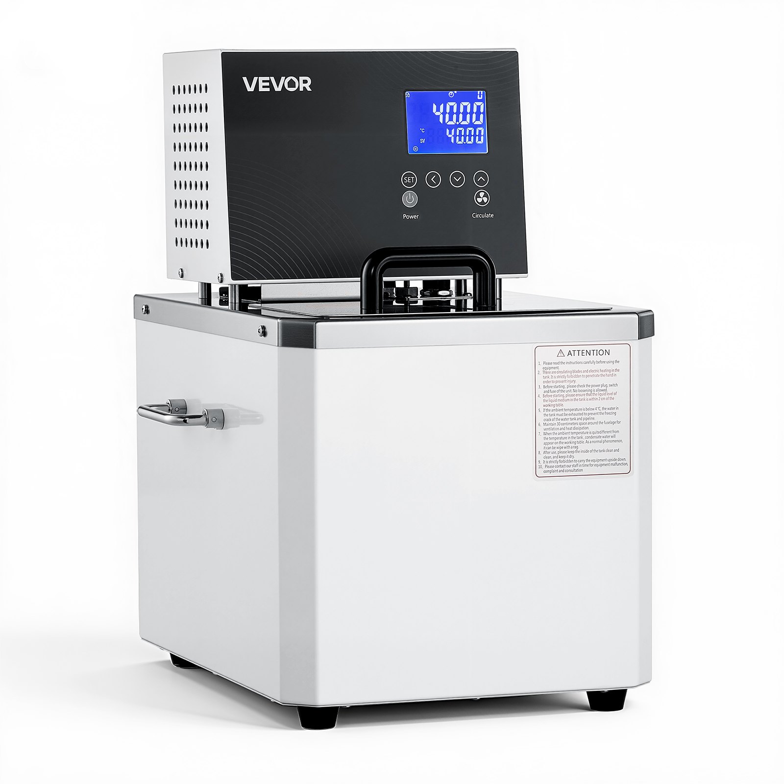VEVOR Laboratory High-Temperature Circulating Oil Bath, Up to 300℃/572℉, 10 L Lab Constant Temperature Heating Tank, 0.1℃ High Precision, Internal and External Dual Circulation, for Laboratory