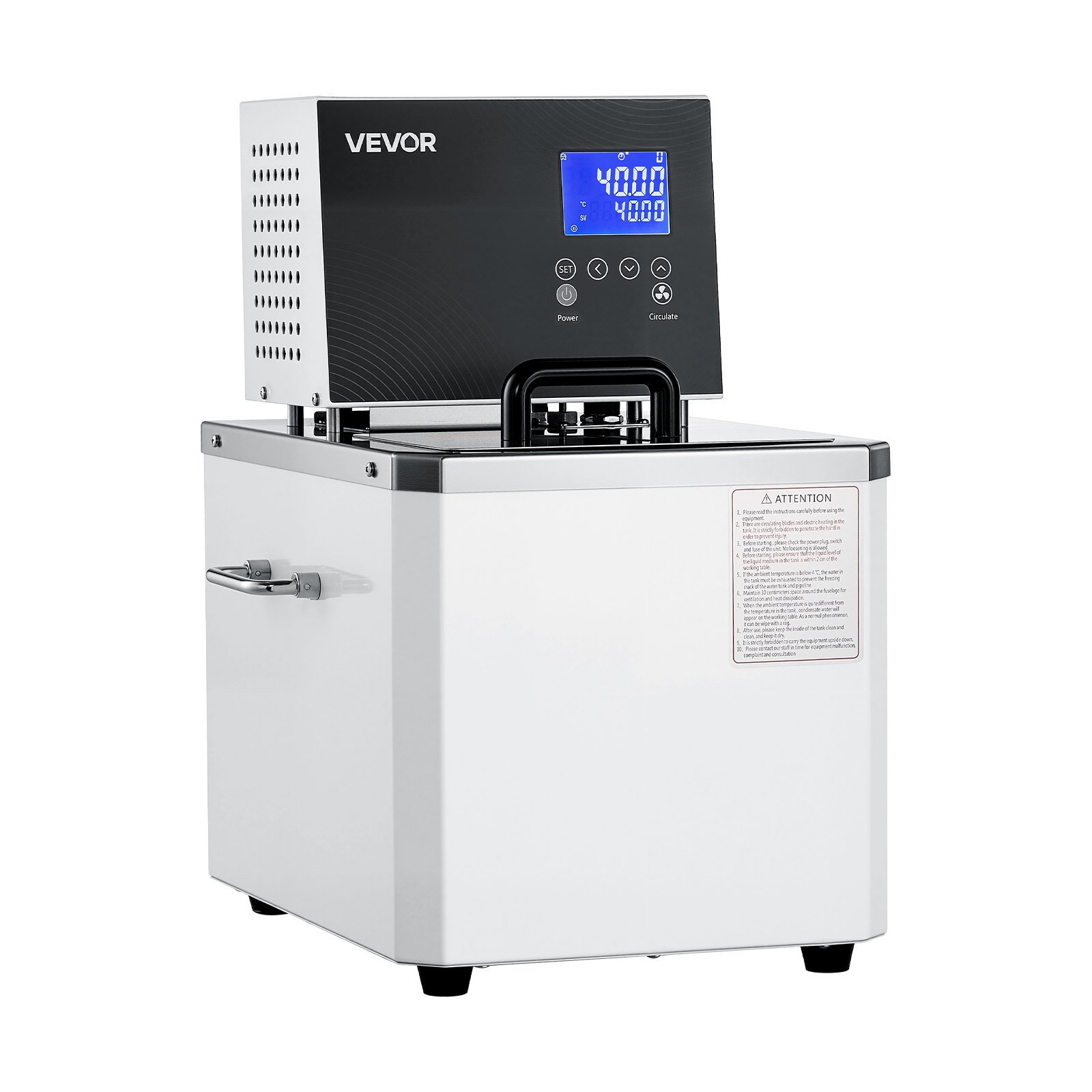 VEVOR Laboratory High-Temperature Circulating Oil Bath, Up to 300℃/572℉, 10 L Lab Constant Temperature Heating Tank, 0.1℃ High Precision, Internal and External Dual Circulation, for Laboratory