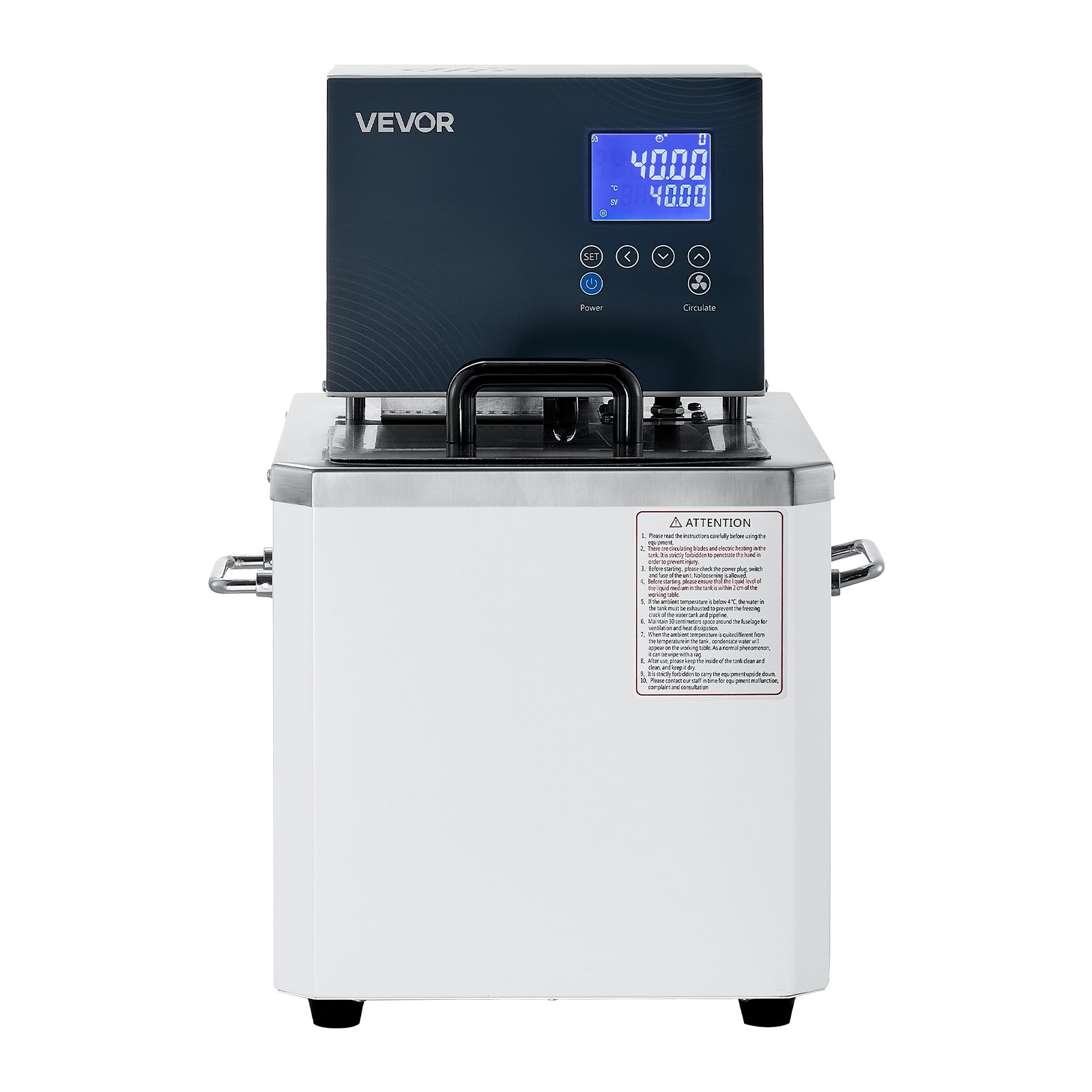 VEVOR Laboratory High-Temperature Circulating Oil Bath, Up to 300℃/572℉, 10 L Lab Constant Temperature Heating Tank, 0.1℃ High Precision, Internal and External Dual Circulation, for Laboratory
