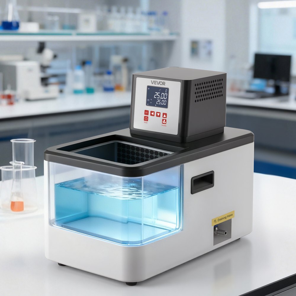 VEVOR Laboratory High-Temperature Circulating Oil Bath, Up to 300℃/572℉, 15 L Lab Constant Temperature Heating Tank, 0.1℃ High Precision, Internal and External Dual Circulation, for Laboratory