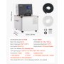 VEVOR Laboratory High-Temperature Circulating Oil Bath, Up to 100℃/212℉, 6 L Lab Constant Temperature Heating Tank, 0.05℃ High Precision, Internal and External Dual Circulation, for Laboratory