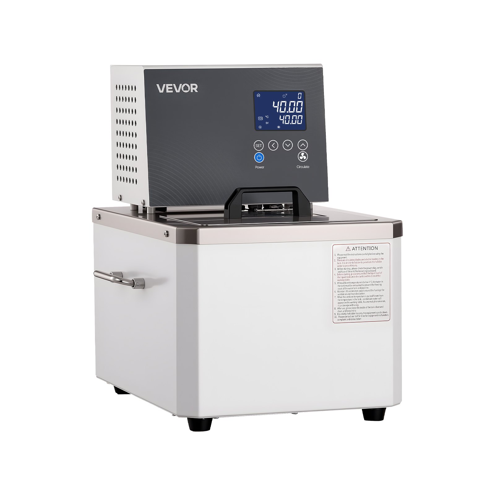 VEVOR Laboratory High-Temperature Circulating Oil Bath, Up to 100℃/212℉, 6 L Lab Constant Temperature Heating Tank, 0.05℃ High Precision, Internal and External Dual Circulation, for Laboratory