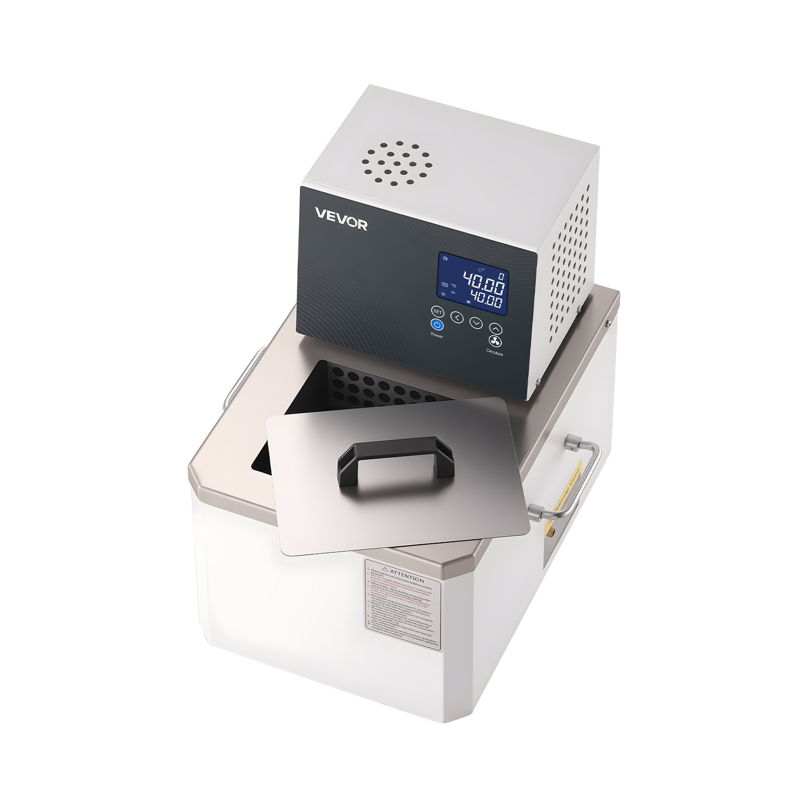 VEVOR Laboratory High-Temperature Circulating Oil Bath, Up to 100℃/212℉, 6 L Lab Constant Temperature Heating Tank, 0.05℃ High Precision, Internal and External Dual Circulation, for Laboratory