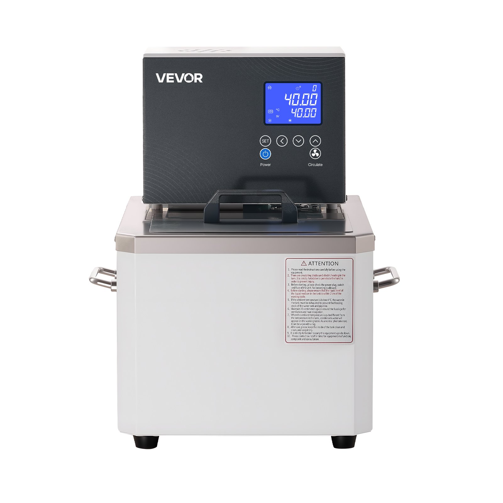 VEVOR Laboratory High-Temperature Circulating Oil Bath, Up to 100℃/212℉, 6 L Lab Constant Temperature Heating Tank, 0.05℃ High Precision, Internal and External Dual Circulation, for Laboratory