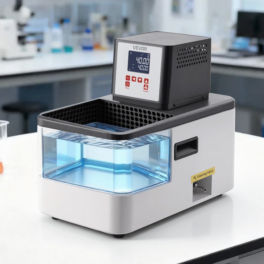 VEVOR Laboratory High-Temperature Circulating Oil Bath, Up to 300℃/572℉, 6 L Lab Constant Temperature Heating Tank, 0.1℃ High Precision, Internal and External Dual Circulation, for Laboratory