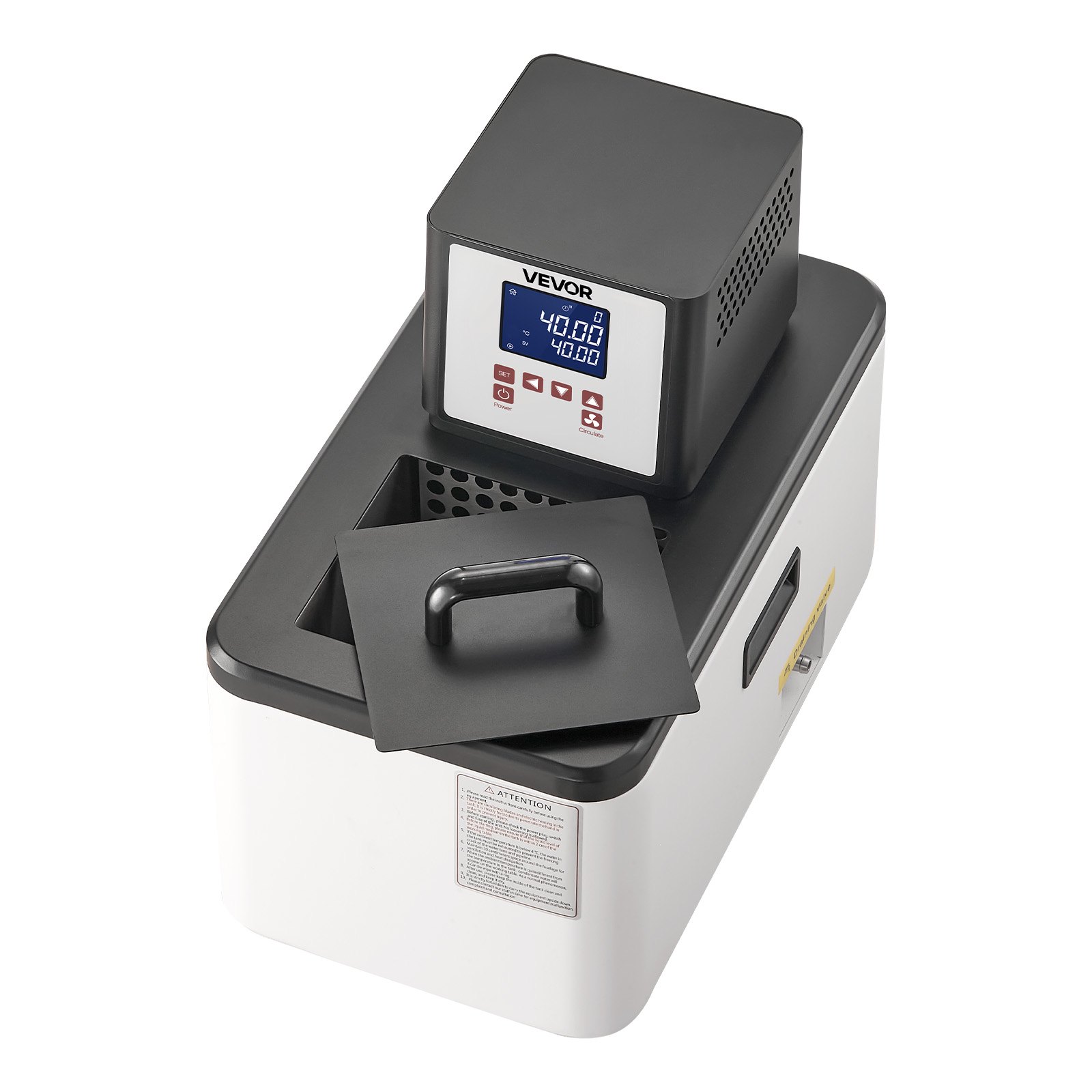 VEVOR Laboratory High-Temperature Circulating Oil Bath, Up to 300℃/572℉, 6 L Lab Constant Temperature Heating Tank, 0.1℃ High Precision, Internal and External Dual Circulation, for Laboratory
