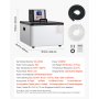 VEVOR Laboratory High-Temperature Circulating Oil Bath, Up to 300℃/572℉, 30 L Lab Constant Temperature Heating Tank, 0.1℃ High Precision, Internal and External Dual Circulation, for Laboratory