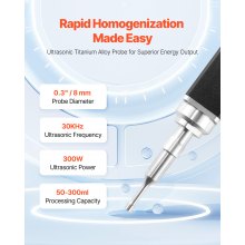 Portable Ultrasonic Homogenizer 0.3 in Titanium Alloy Probe Handheld and Desktop