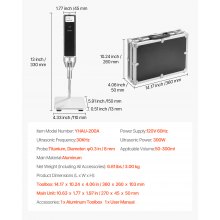 Portable Ultrasonic Homogenizer 0.3 in Titanium Alloy Probe Handheld and Desktop