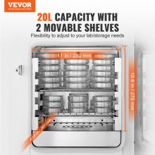 VEVOR Microbiological Lab Incubator 20L Precise Temp Control from 0°C to 70°C