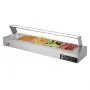 VEVOR Commercial Food Warmer, 1500W Electric Stainless Steel Steam Food Warmer with Glass Cover, Countertop Buffet Bain Marie with Five 1/2 Size Food Pans, for Catering, Restaurant, Party & Buffets