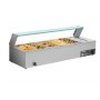 VEVOR Commercial Food Warmer, 1500W Electric Stainless Steel Steam Food Warmer with Glass Cover, 6 x 1/3 Size Pans Buffet Bain Marie with Soup & Perforated Ladles, for Catering, Restaurant & Party