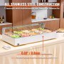 VEVOR Commercial Electric Food Warner Countertop Buffet 10*8Qt with Glass Shield