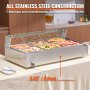 VEVOR Commercial Electric Food Warner Countertop Buffet 6*8Qt with Glass Shield