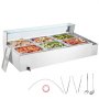 VEVOR Commercial Electric Food Warner Countertop Buffet 6*8Qt with Glass Shield