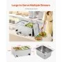 VEVOR Commercial Electric Food Warmer 3-Pan Countertop Buffet 17QT Bain Marie