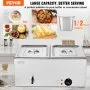 VEVOR Commercial Electric Food Warmer 2-Pan Countertop Buffet 24QT Bain Marie