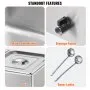 VEVOR Commercial Electric Food Warmer 2-Pan Countertop Buffet 24QT Bain Marie