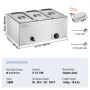 VEVOR Commercial Electric Food Warmer 3-Pande Bordplade Buffet 16,5L Bain Marie