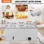 VEVOR Commercial Electric Food Warmer 4-Pan Benkeplate Buffet 15L Bain Marie