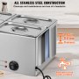 VEVOR Commercial Electric Food Warmer 4-Pan Bänkskiva Buffé 15L Bain Marie