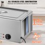 VEVOR Commercial Electric Food Warmer Countertop Buffet 1*19Qt Pan Bain Marie