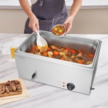 VEVOR Commercial Electric Food Warmer Countertop Buffet 1*18L Pan Bain Marie