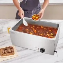 VEVOR Commercial Electric Food Warmer Countertop Buffet 24Qt 1200W Bain Marie