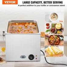 VEVOR Commercial Electric Food Warmer Countertop Buffet 24Qt 1200W Bain Marie