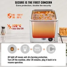 VEVOR Commercial Electric Food Warmer Countertop Buffet 24Qt 1200W Bain Marie