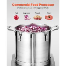 VEVOR Food Processor Vegetable Chopper 15.9Qt Food-Grade Stainless Steel Blender