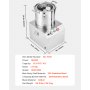 VEVOR Food Processor & Vegetable Chopper, 15L Food-Grade Stainless Steel Food Processor Chopper with 2 Extra S-Curve Blades, Ideal for Chopping Vegetables, Fruit, Grains, Nuts