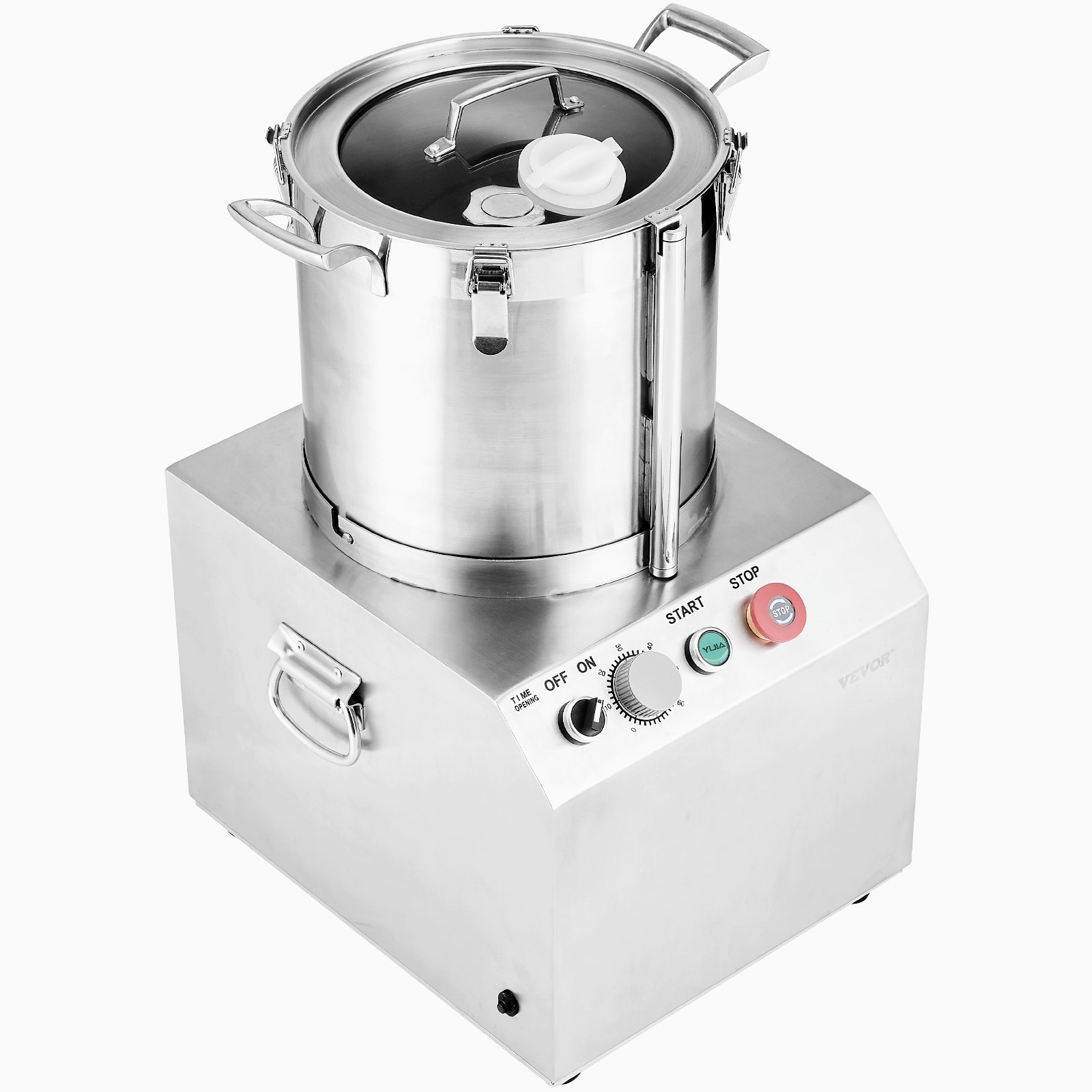 VEVOR Food Processor & Vegetable Chopper, 15L Food-Grade Stainless Steel Food Processor Chopper with 2 Extra S-Curve Blades, Ideal for Chopping Vegetables, Fruit, Grains, Nuts