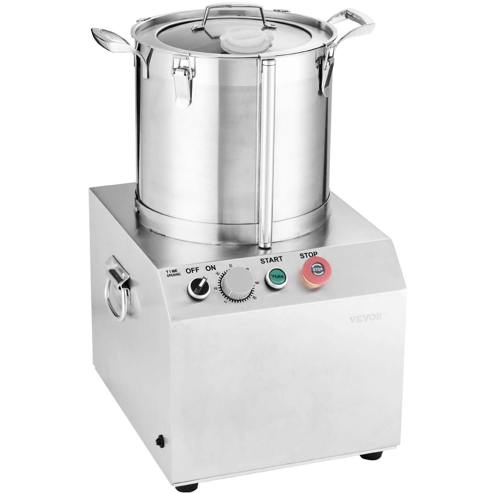 VEVOR Food Processor & Vegetable Chopper, 15L Food-Grade Stainless Steel Food Processor Chopper with 2 Extra S-Curve Blades, Ideal for Chopping Vegetables, Fruit, Grains, Nuts