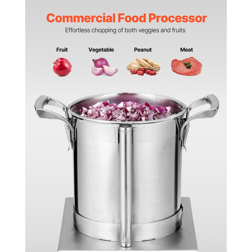VEVOR Food Processor & Vegetable Chopper, 4L Food-Grade Stainless Steel Food Processor Chopper with 2 Extra S-Curve Blades, Ideal for Chopping Vegetables, Fruit, Grains, Nuts