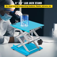 VEVOR Lab Jack állvány, 8" x 8" alumínium-oxid laboratóriumi emelő 2,4"-12" állítható magasságú, tartós és stabil laboratóriumi ollós emelővel, Lab Jack platform 88LBS/40KG nagy teherbírással, kék