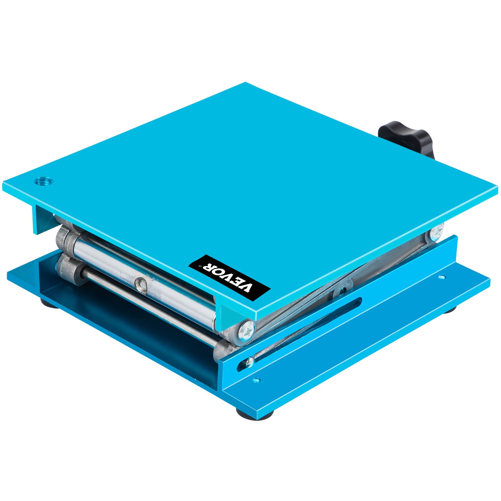 VEVOR Lab Jack Stand, 8" x 8" Aluminum Oxide Lab Lift Jack with 2.4"-12" Adjustable Height, Durable and Stable Laboratory Scissor Jack, Lab Jack platform with 88LBS/40KG Large Loading Capacity, blue